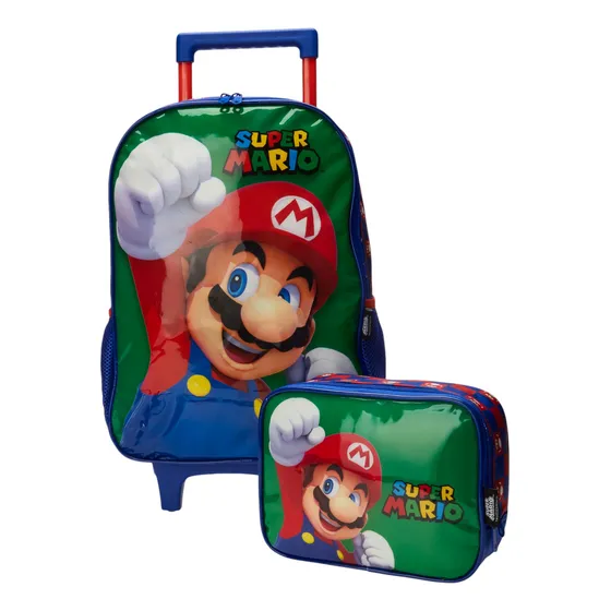 Kit Mochila + Lancheira Luxcel Super Mario 16