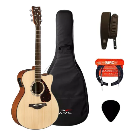Violão Elétrico Folk Yamaha Fsx800c Natural + Kit