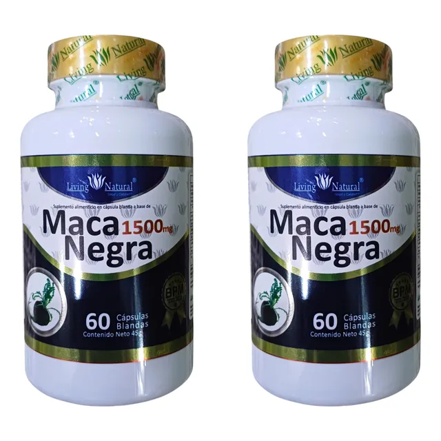 Maca Negra Peruana Autentica De 1500 Mg Promo 2 Frascos