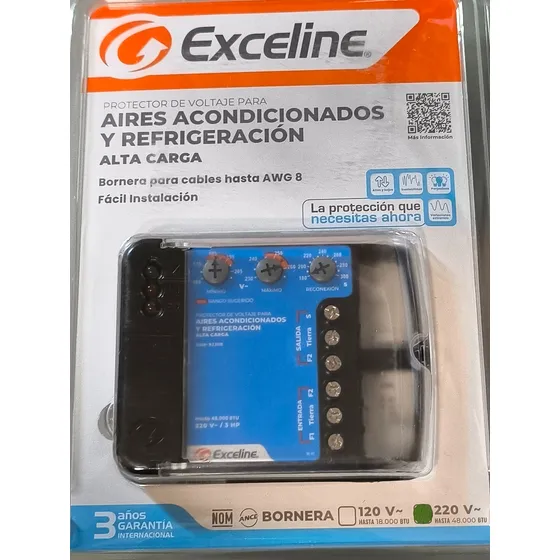 Protector Alta Carga Aíre Refrigeración 220v Bornera Excelin