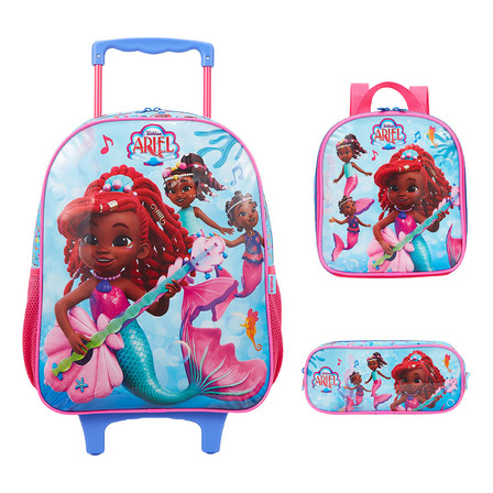 Kit De Mochila Escolar A Pequena Sereia Kit Ariel Ps X Va25 - Azul Kit De Mochila Escolar A Pequena Sereia Kit Ariel Ps X Va25 - Azul