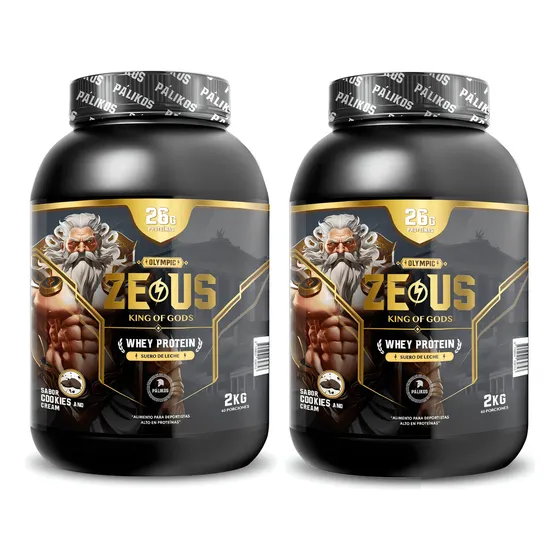 Whey Protein Zeus 2 Kilos - Pack 2 Proteínas- Sabor Cookies And Cream Y Cookies And Creams
