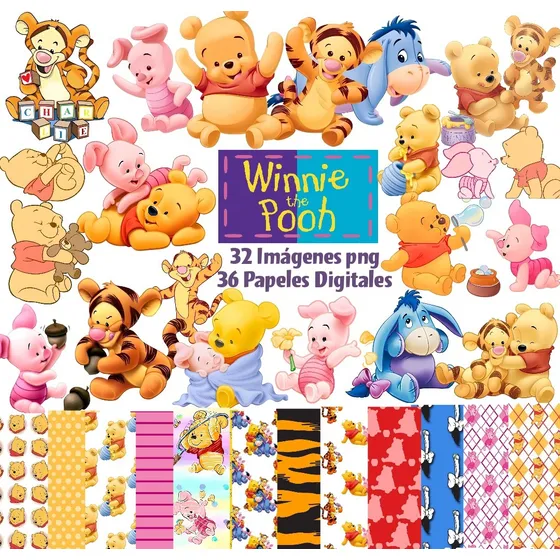 Kit Imagenes Png Winnie Pooh Bebe Cliparts Más Papeles