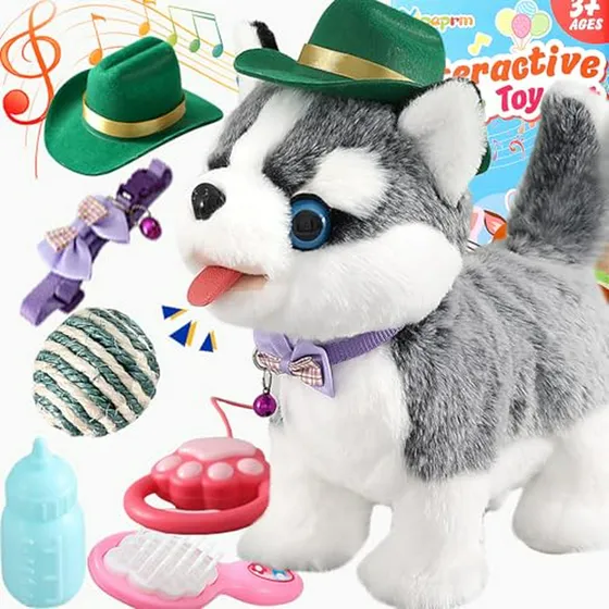 Juguete Interactivo Husky Caminante Que Ladra Para Niños