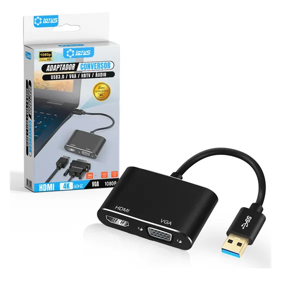 Lumi Usb 3.0 Para HDMI/VGA Conversor Adaptador Hd 1080p Computado
