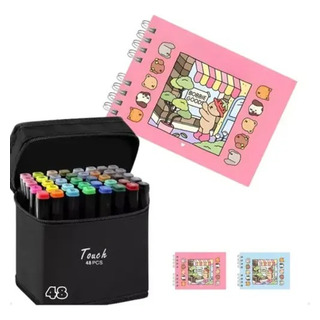 Kit Bobbie Goods Capa Dura + Caneta Touch 80 Cores Kit Bobbie Goods Capa Dura + Caneta Touch 80 Cores