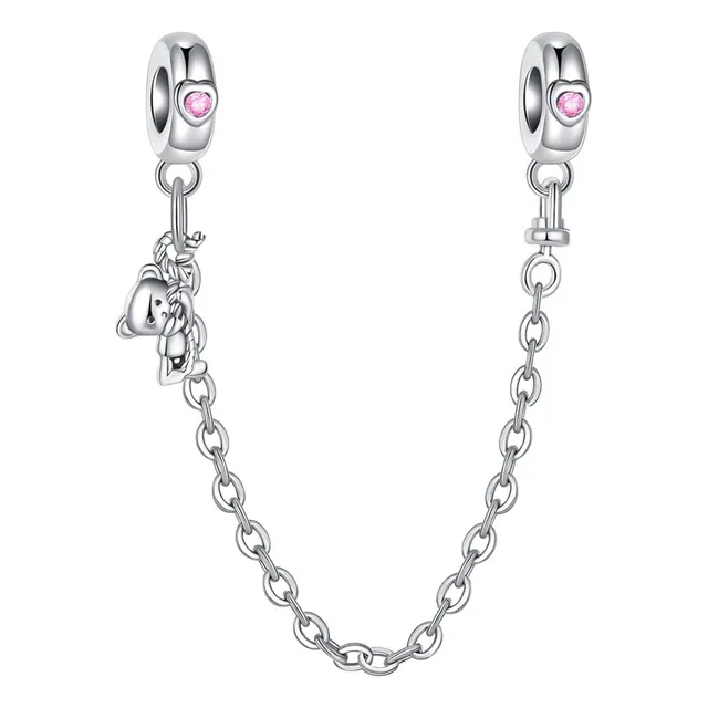 Dije Charm Cadena De Seguridad Plata 925