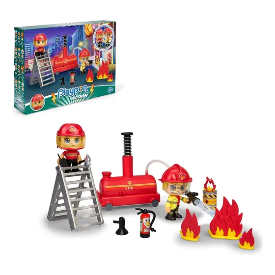 Pinypon Action Bomba De Agua Y 2 Bomberos Original Famosa