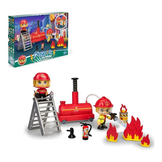 Pinypon Action Bomba De Agua Y 2 Bomberos Original Famosa