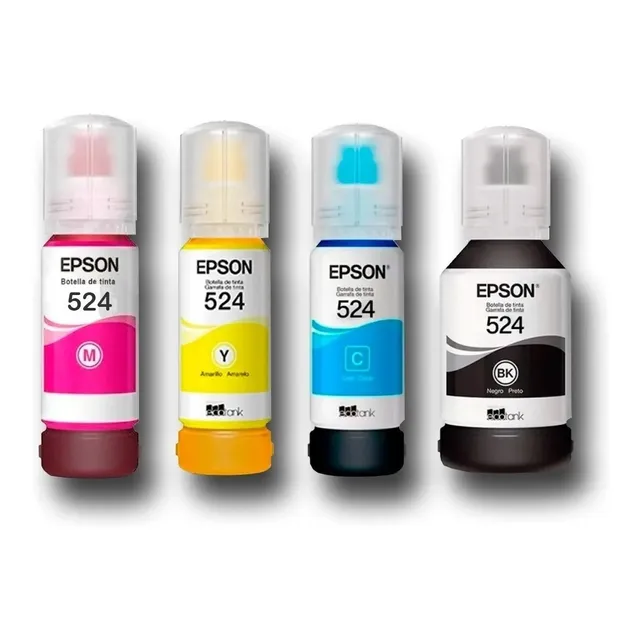 Kit De Tintas Epson Originales T524 Bk, C, M, Y. Para L15150