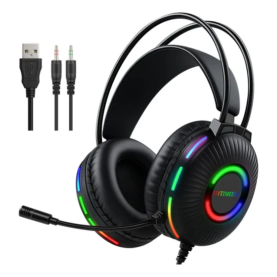 Audífonos Gamer Diadema Para Xbox Pc Ps4, Con Micrófono Y Cancelación De Ruido Headset, Con Cable De Audio De 3.5mm Rgb Audífonos Gamer, Sonido Envolvente 7.1auriculares Gamer Dytimeem