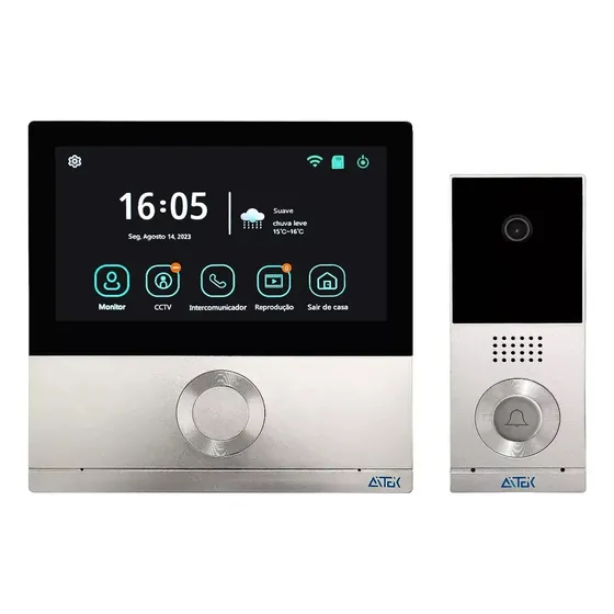Interfone Condomínio Câmera Monitor Colorido Wifi - Sem Fio 