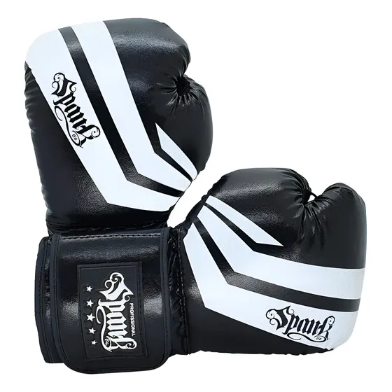 Luva De Boxe Treino Muay Thai Kickboxing Profissional Spank Cor Preto Tamanho 16oz