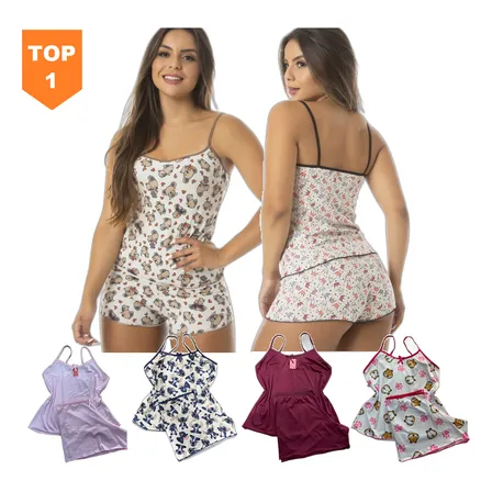 Kit 3 Pijamas Feminino Baby Doll Short Dormir Atacado