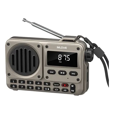 Caixa De Som Bluetooth Mlove Bv800p Com Radio Fm Portátil Dourado