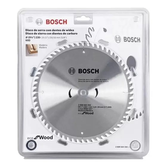 Disco De Sierra 9 1/4'' X 1'' X 5/8'' 60 Dientes Bosch