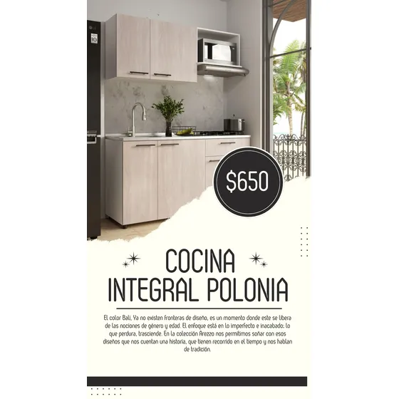Cocina Integral Polonia 1.50 Metros Bali Armable