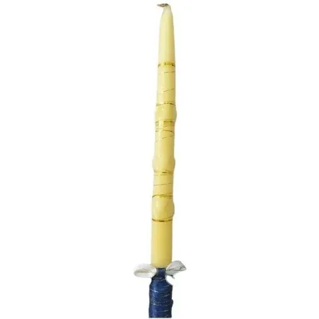 2 Velas Primera Comunión Decorada Hilo Dorado De 30 Cm