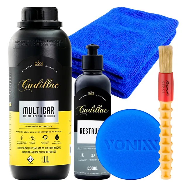Kit Limpeza Multicar 1l Restaulac Pincel Aplicador Vonixx