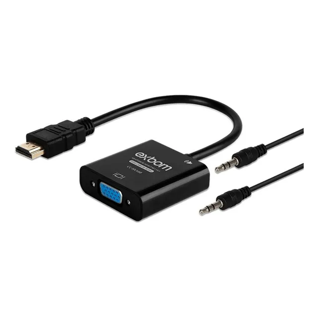 Cabo Conversor Adaptador Hdmi Para Vga Com Saída P2 Áudio