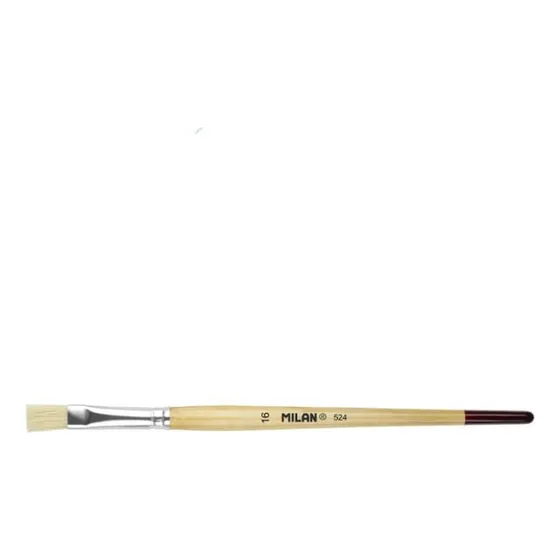 Pincel  #16 Chato Cerda Blanca Mc Barniz Natural 0416