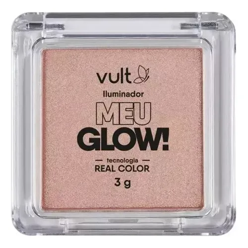 Meu Glow! Iluminador Em Pó Compacto Vult 3g - Cor A Tom Da Maquiagem Champagne