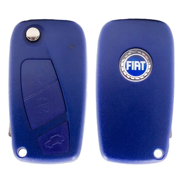 Carcaça Fiat Azul Chave Canivete 3 Botões - Punto, Idea
