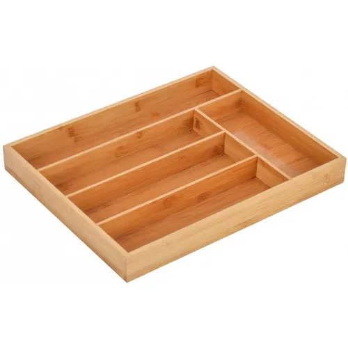Cubiertero Organizador Cubiertos Bamboo 37x30cm Cajon Zztt Color Marrón