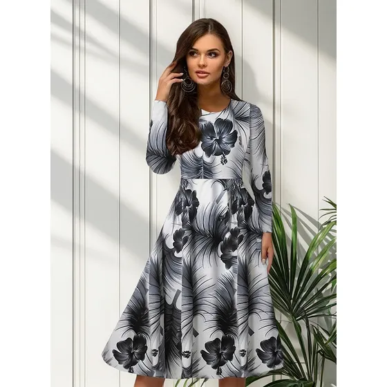 Vestido Moda Evangélica Midi Rodado Outono Inverno