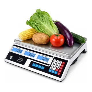 Báscula Electrónica Comercial De 40 Kg Multifuncional Lcd Plateado