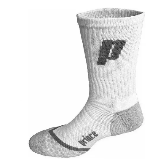 Medias Prince Premier 16 Cm Blanca/gris Logo P Gris T 41/45