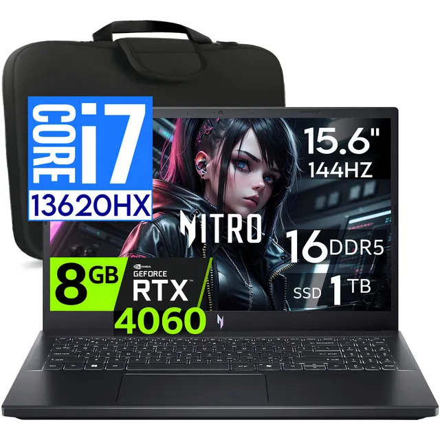 Acer Nitro V Anv15 Core I7 13th 16gb 1tb Rtx4060 - 8gb 15.6' Color Obsidian Black