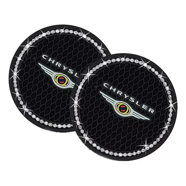 Par Portavasos Silicon Negro Con Logo Para Carro, 7cm