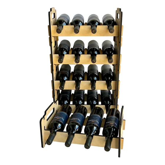 Cava De Vino Apilable X4 Botellas - Bodega - Madera Mdf 9mm