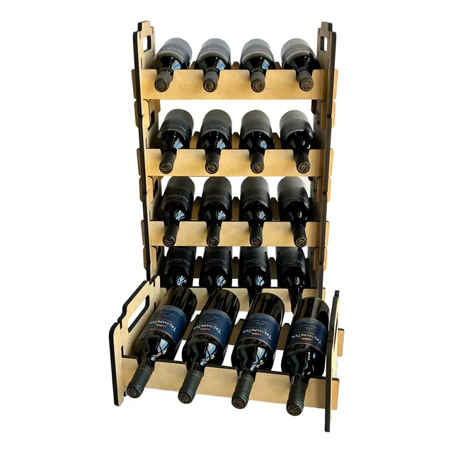 Cava De Vino Apilable X4 Botellas - Bodega - Madera Mdf 9mm