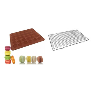 Pack Placa De Silicona Para Macarrones + Rejilla Enfriadora Pack Placa De Silicona Para Macarrones + Rejilla Enfriadora