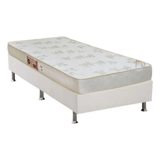 Conjunto Box Solteiro: Colchão D33 Castor Sleep Max Relax+ba