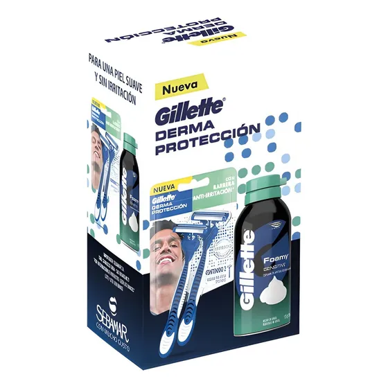 Pack Gillette® Afeitadora Derma X2 + Espuma Foamy 175g