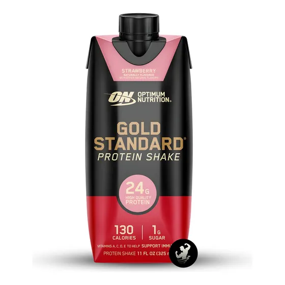 Proteína Gold Standard Shake 325ml Bebible On, Pack X 04 Sabor Strawberry