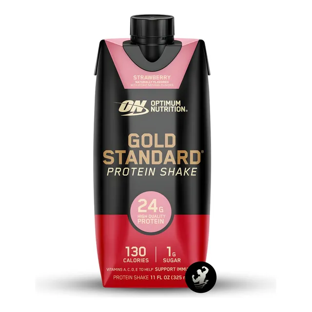 Proteína Gold Standard Shake 325ml Bebible On, Pack X 04 Sabor Strawberry