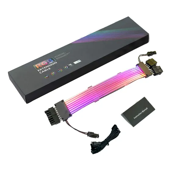 Cabo Sleeved Argb 2x8pin Extensor Gpu Fonte Atx 5v 3pin