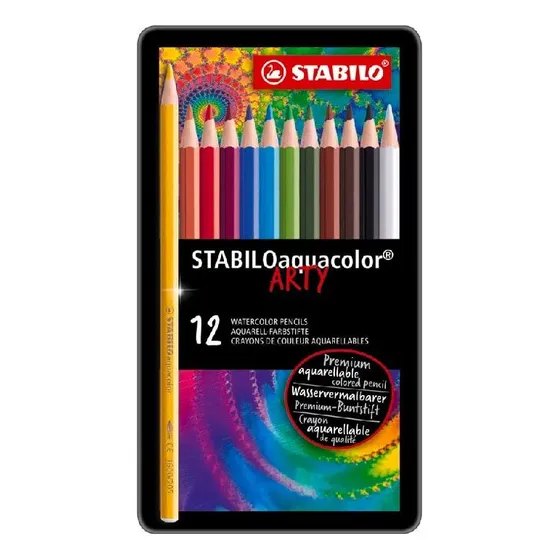 Lapices Stabilo Acuarelable Aquacolor Lata X 12