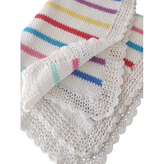 Cobijita Para Bebé Tejida A Gancho/crochet Mod. Arcoiris