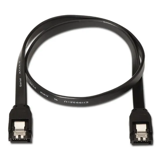 Cable Sata Iii Datos Con Anclajes Negro 40cm Para Disco Duro