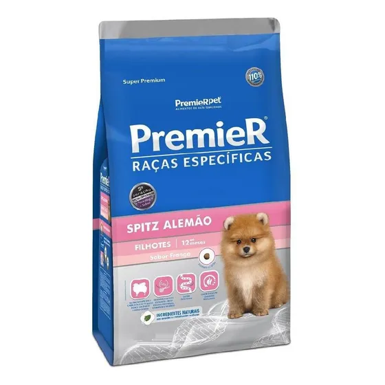 Ração Premier Cães Filhote Raça Spitz Alemão Frango 2,5kg