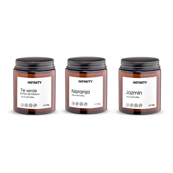 Vela Aromática Cera De Soja Natural Ecológica Pack X 3