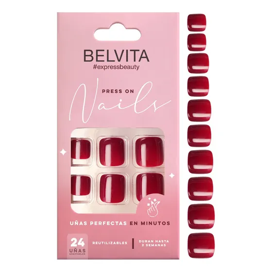 Kit Uñas Postizas Press On Tips Soft Gel Autoadhesivas Pies