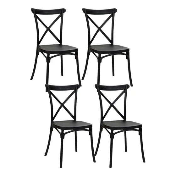 Pack 4 Sillas Crossback Exteriores Terraza Polipropileno