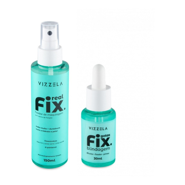 Fixador Maquiagem Real Fix + Gotas Fix Diluidor Vizzela Fixador Maquiagem Real Fix + Gotas Fix Diluidor Vizzela