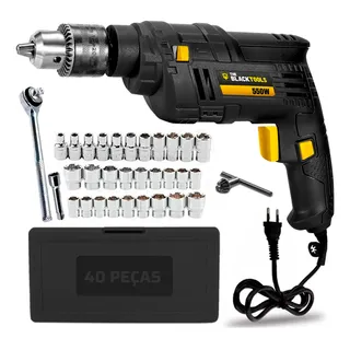 Furadeira De Impacto 3/8 Pol. 550w + Kit Soquete 40 Peças Furadeira De Impacto 3/8 Pol. 550w + Kit Soquete 40 Peças